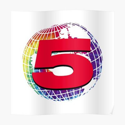 Channel 5 Logo Rainbow Poster RB2405 product Offical Channel 5 Merch