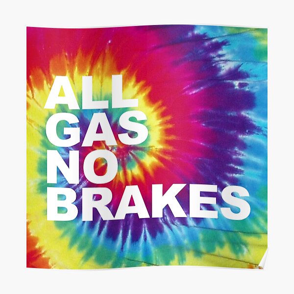 All Gas No Brakes Logo Rainbow Block Poster RB2405 product Offical Channel 5 Merch