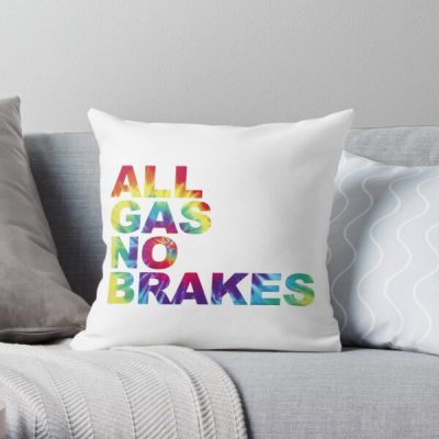 All Gas No Brakes Logo Rainbow Throw Pillow RB2405 product Offical Channel 5 Merch