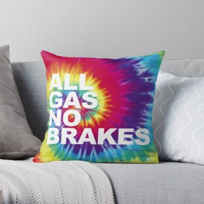 All Gas No Brakes Logo Rainbow Block Throw Pillow RB2405 product Offical Channel 5 Merch